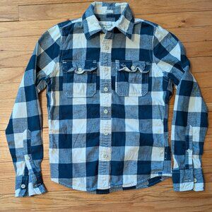 Abercrombie & Fitch Navy Checkered Flannel Shirt